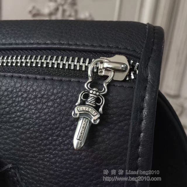 chrome hearts包 克羅心公事包 S925純銀 YKK拉鏈 手工刺繡多十字架蓋頭 克羅心男士斜挎包  gjc1535